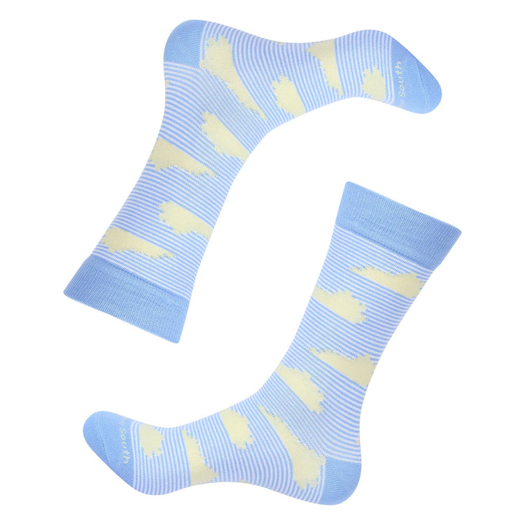 Blue Stripe/Yellow Kentucky Shape Socks