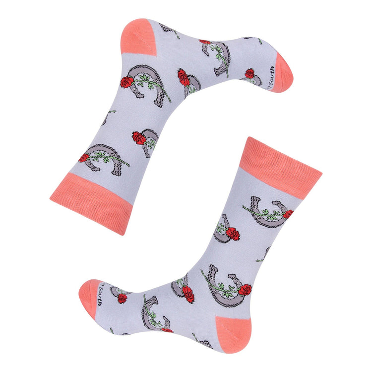 Horseshoe and Rose Socks