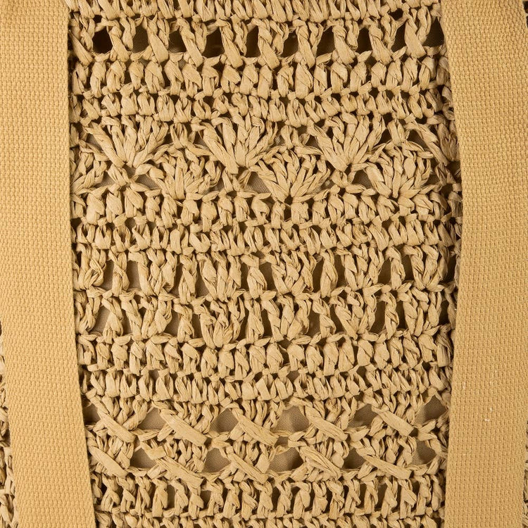 Large Straw Braided Tote Bag With Hat Holder