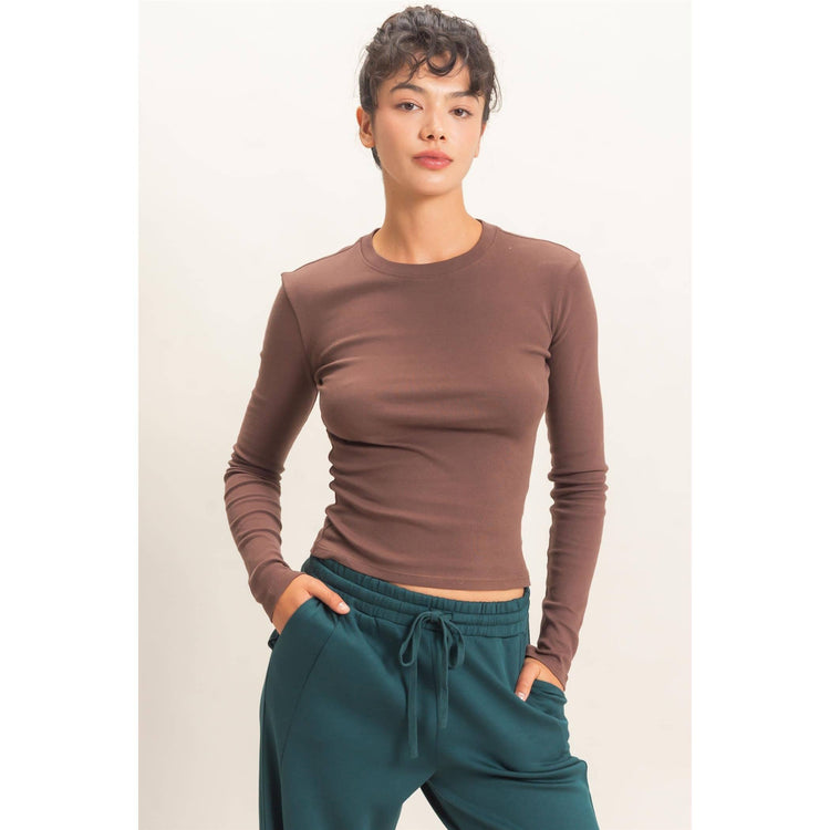 Crew Neck Long Sleeve Top
