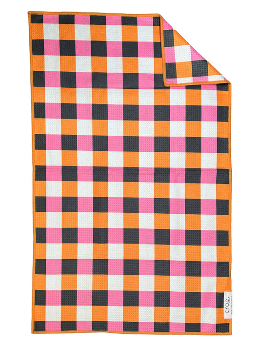Quinn: Double-Sided Hand Towel: White/Black/Purple / 17x27 in / Hand Towel