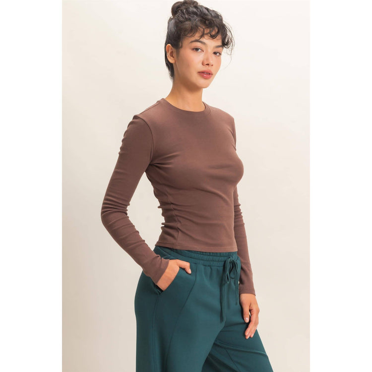 Crew Neck Long Sleeve Top