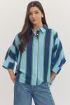 Navy, Green and Blue Blouse