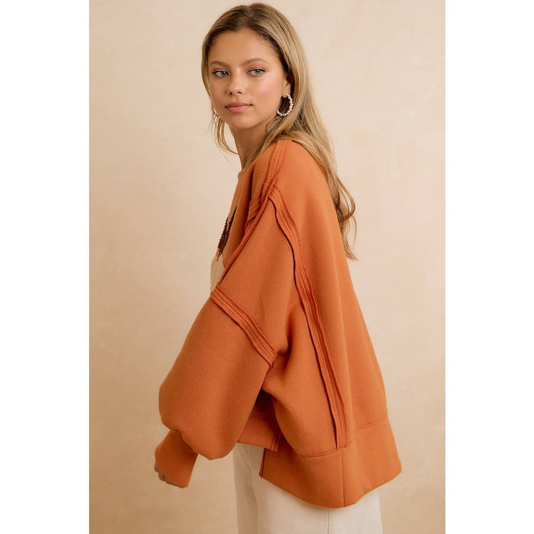 THANKSGIVING OVERSIZED PUMPKIN PATCH PULLOVER SWEATSHIRT