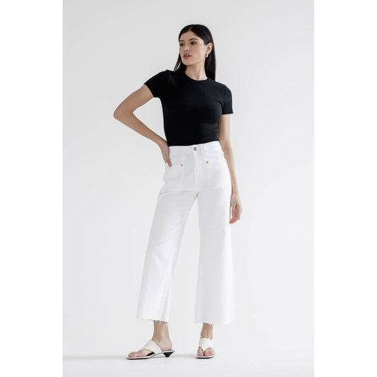 Super High Rise Wide Leg White Jeans