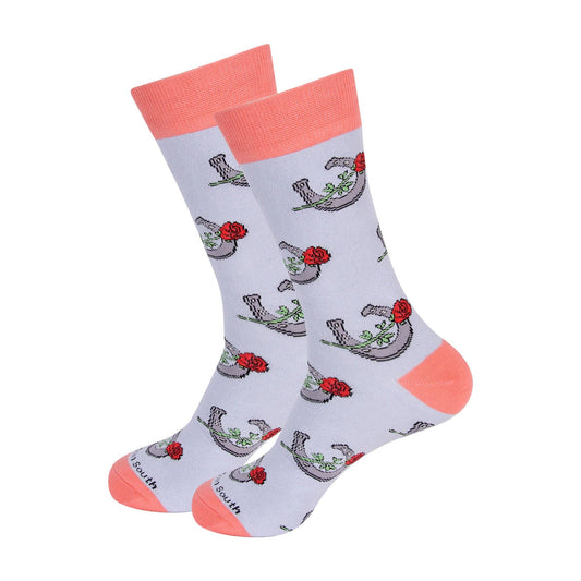 Horseshoe and Rose Socks
