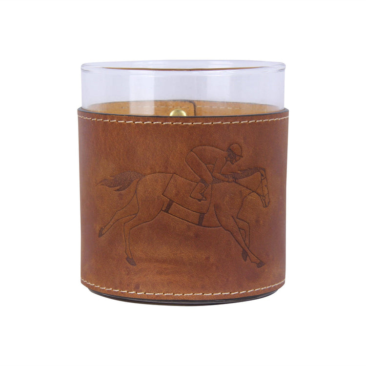 Running Horse Leather Rocks Glass