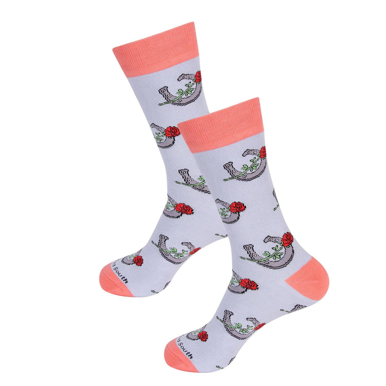 Horseshoe and Rose Socks