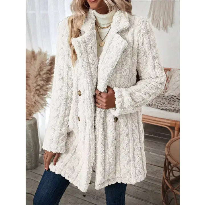 Sherpa Long Button Front Coat